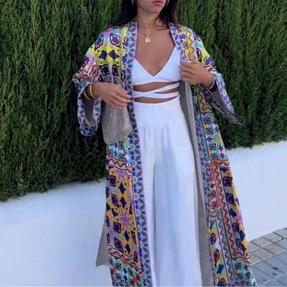 Zara printed kimono with belt - Picture 8 of 17